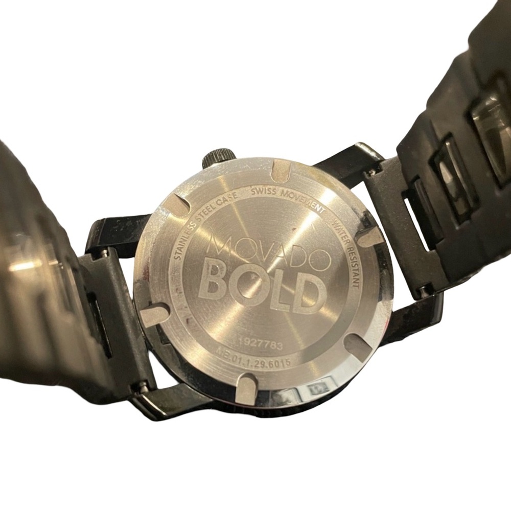 MOVADO Bold Steel Resin Men's Watch 42mm Blue Dot 3600099 MB.01.1.29.5015 - Picture 2 of 5